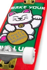 ENU4010 Lucky Cat Complete Skateboard Red Detail 1