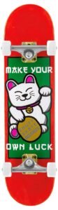 ENU4010 Lucky Cat Complete Skateboard Red Graphic Main